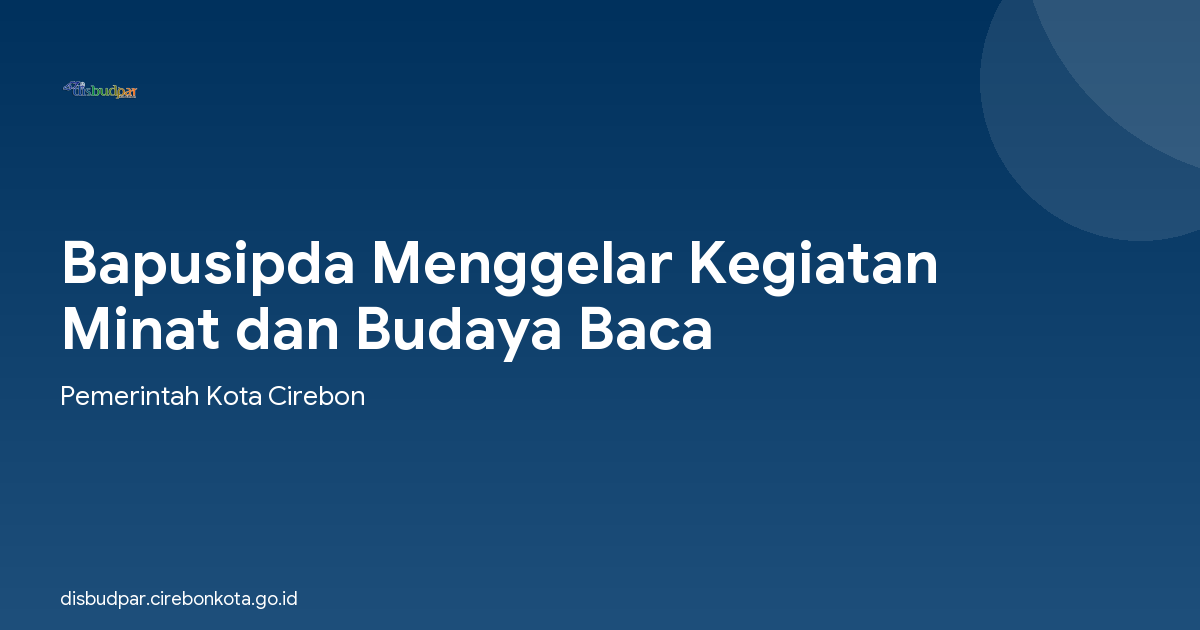 Bapusipda Menggelar Kegiatan Minat dan Budaya Baca