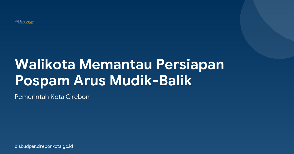 Walikota Memantau Persiapan Pospam Arus Mudik-Balik