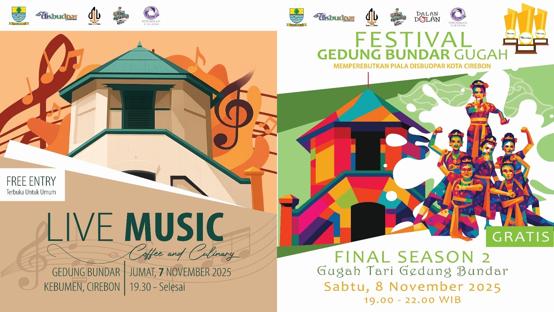 Gedung Bundar Menggugah: Dua Malam Penuh Musik dan Tari di Jantung Kota Cirebon